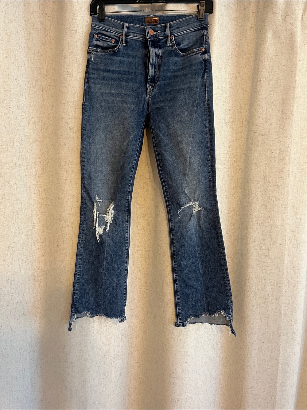 MOTHER Blue Distressed Flare Jeans size 26